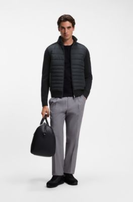 Zip-up jacket with padded front, Black
