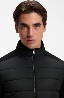 Zip-up jacket with padded front, Black