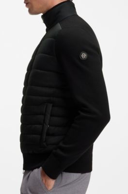 Zip-up jacket with padded front, Black