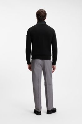 Zip-up jacket with padded front, Black