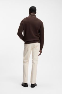 Zip-up jacket with padded front, Dark Brown