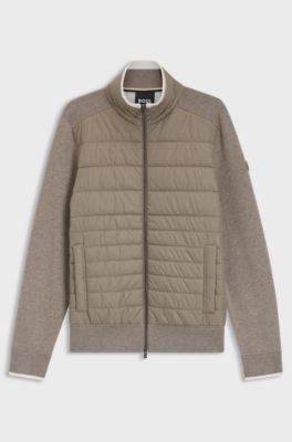 Zip-up jacket with padded front, Light Brown