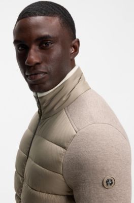 Zip-up jacket with padded front, Light Brown