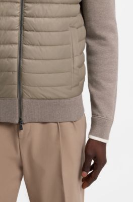 Zip-up jacket with padded front, Light Brown
