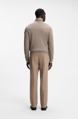 Zip-up jacket with padded front, Light Brown