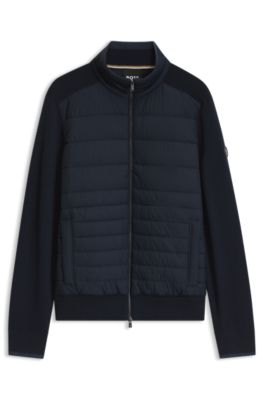 Zip-up jacket with padded front, Dark Blue