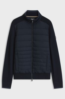 Zip-up jacket with padded front, Dark Blue