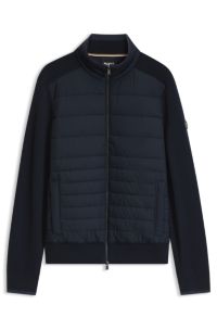 Veste zipp&eacute;e avec devant matelass&eacute;, Bleu fonc&eacute;