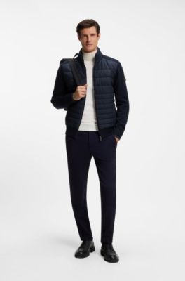 Zip-up jacket with padded front, Dark Blue