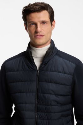 Zip-up jacket with padded front, Dark Blue