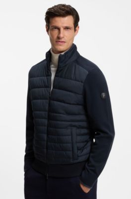 Zip-up jacket with padded front, Dark Blue