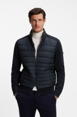 Zip-up jacket with padded front, Dark Blue