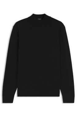 Mock-neck sweater in extra-fine merino wool