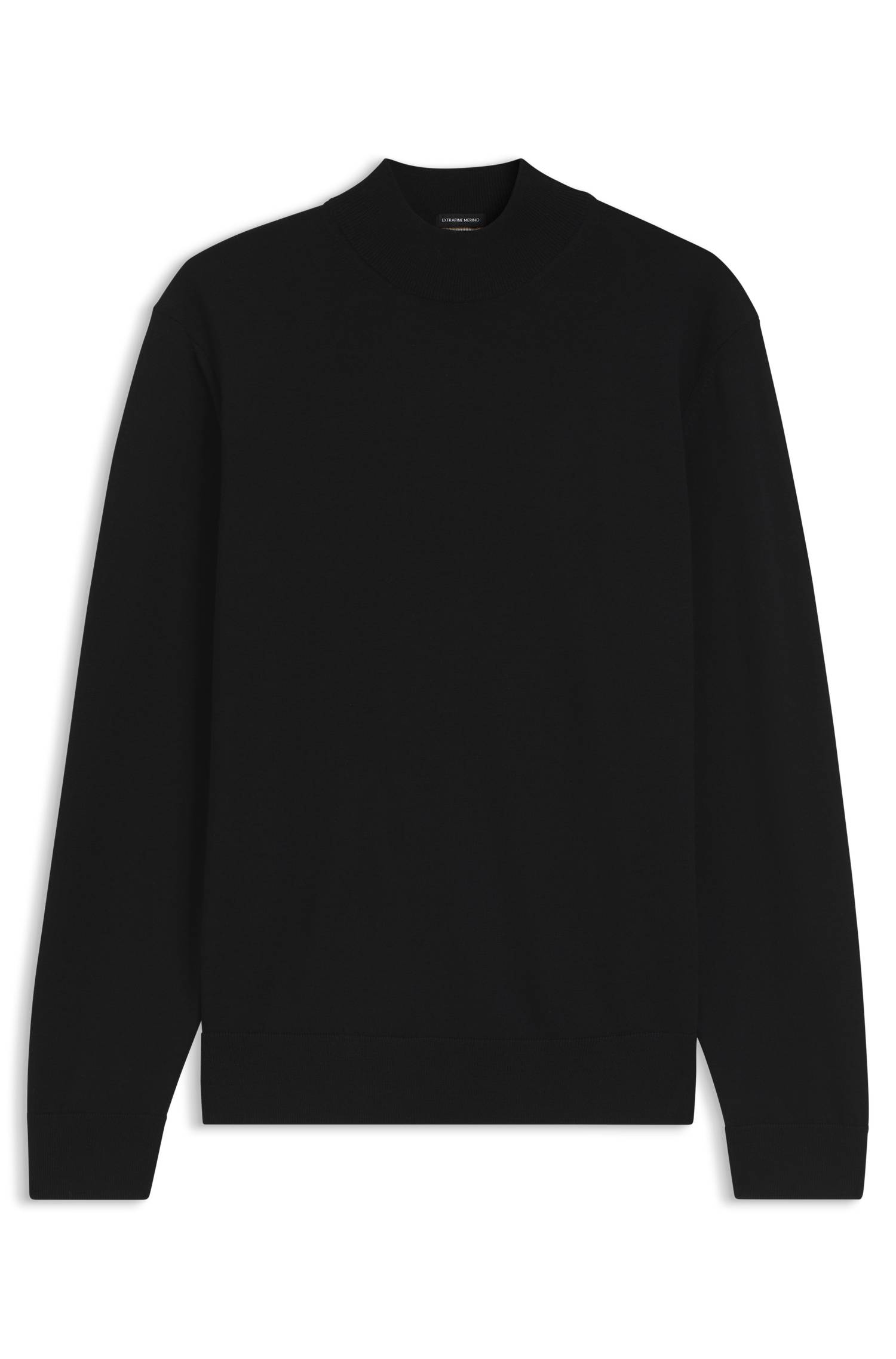 Boss Mock-neck sweater in extra-fine merino wool stickade tröjor herr – bild 4