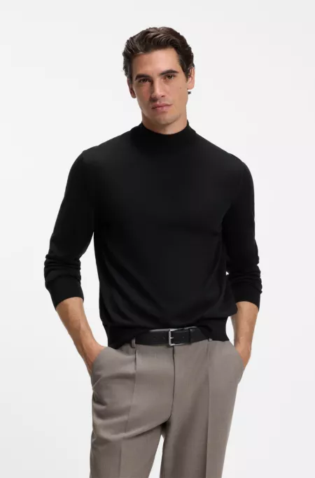 Pull en laine mérinos extra-fine à col montant