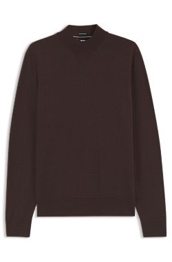 Mock-neck sweater in extra-fine merino wool
