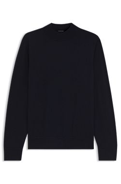 Mock-neck sweater in extra-fine merino wool