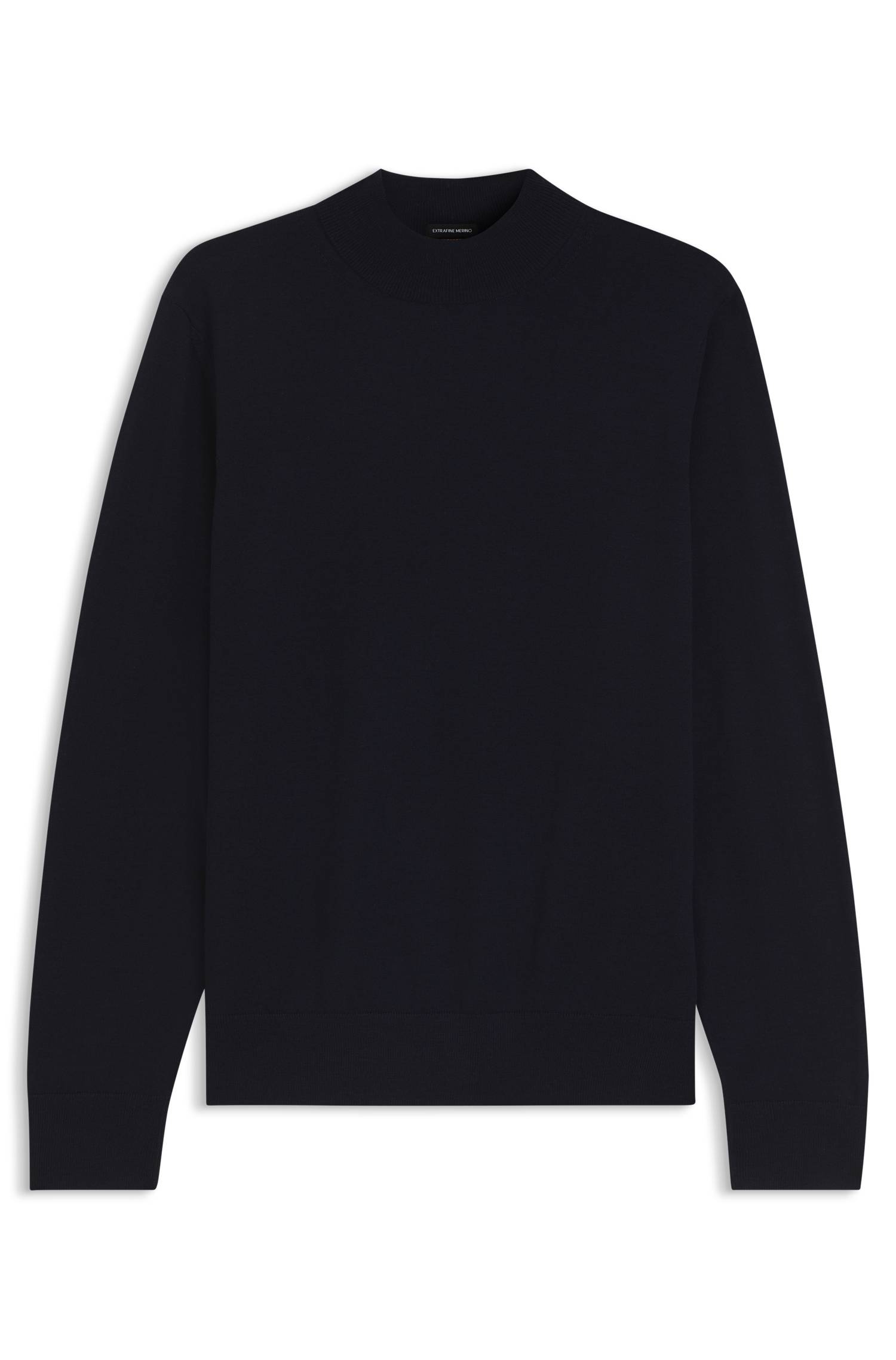 Boss Mock-neck sweater in extra-fine merino wool stickade tröjor herr – bild 4