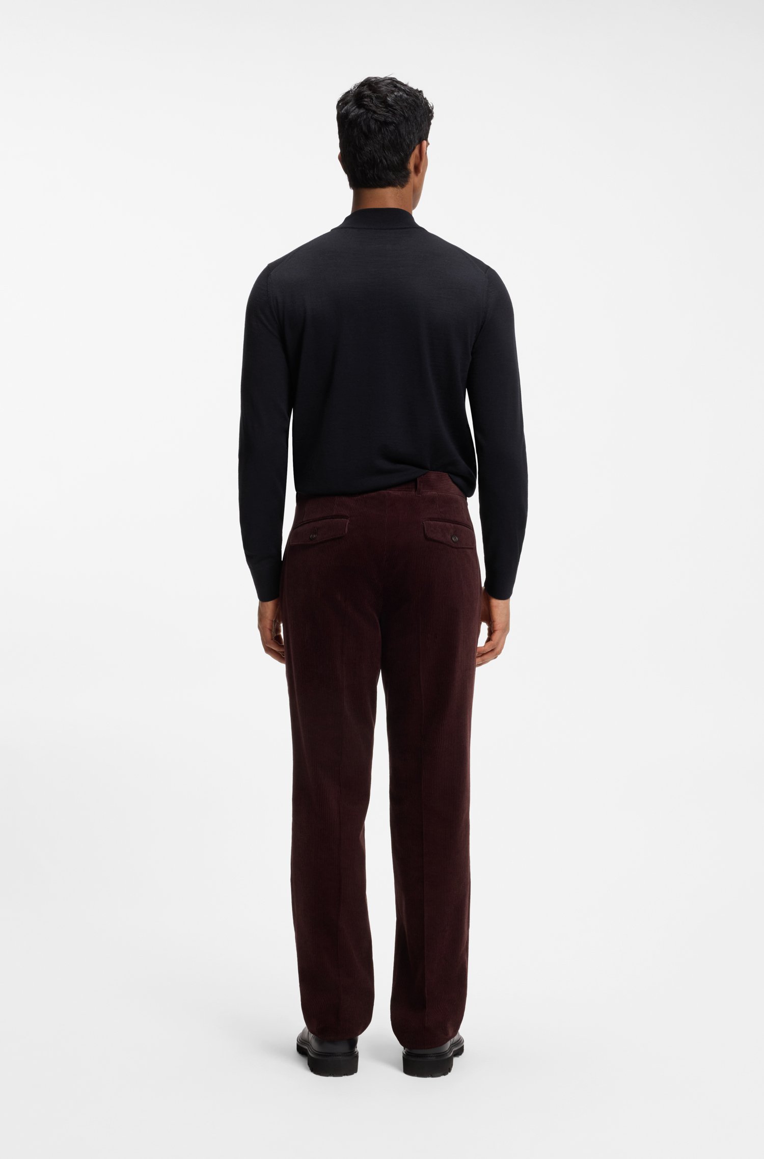 Boss Mock-neck sweater in extra-fine merino wool stickade tröjor herr – bild 3
