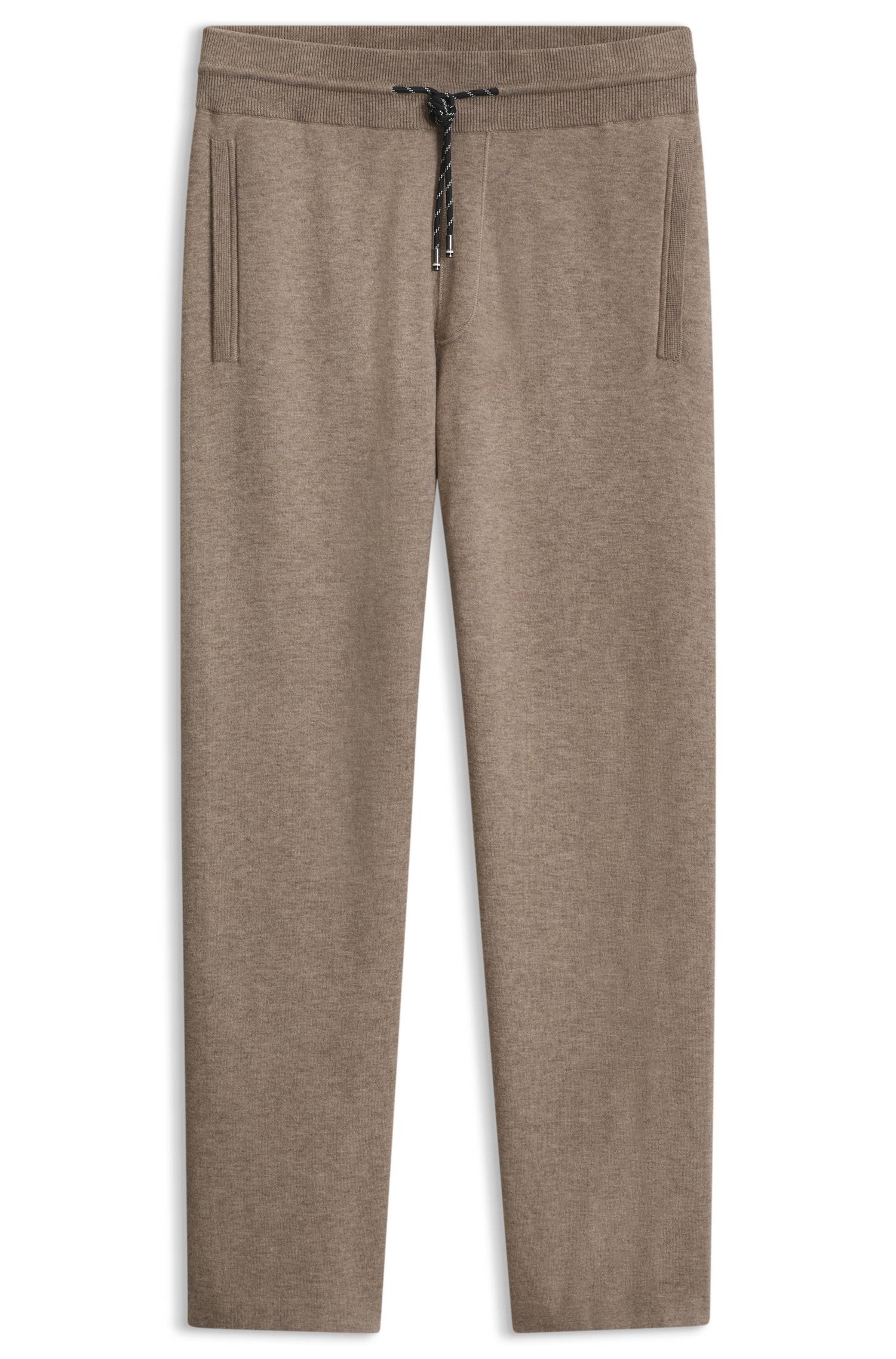 Boss Straight-fit knitted trousers in a cotton blend byxor herr – bild 4