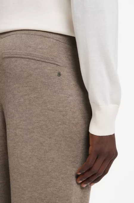 Straight-fit knitted trousers in a cotton blend