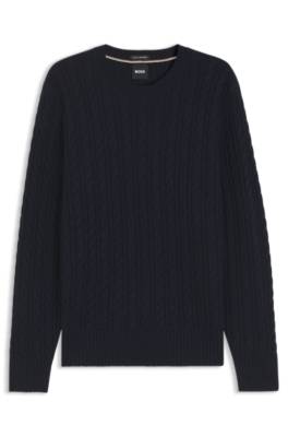 Boss Cable-knit sweater in virgin wool and cashmere stickade tröjor herr – bild 4