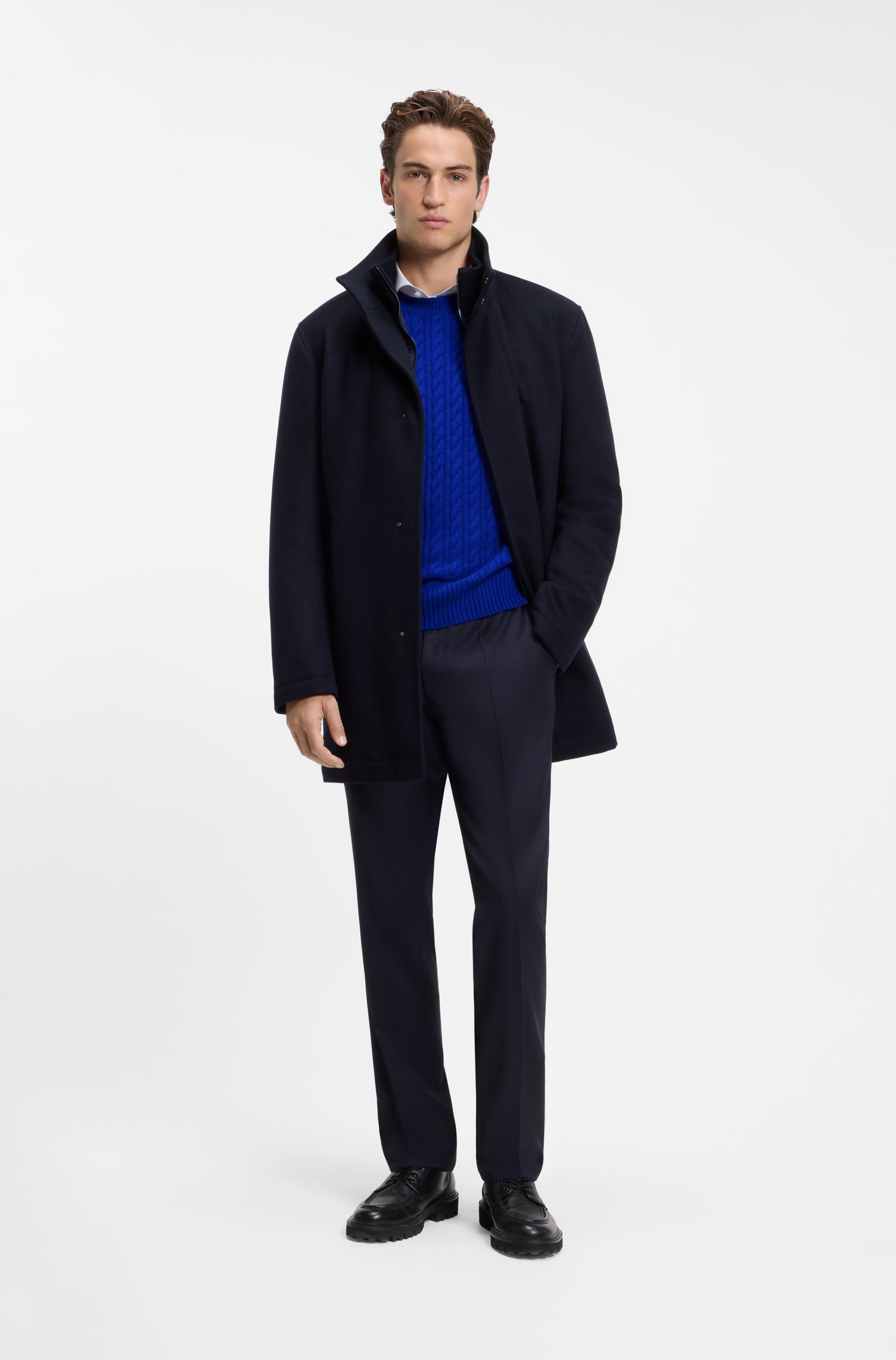 Boss Cable-knit sweater in virgin wool and cashmere stickade tröjor herr – bild 2