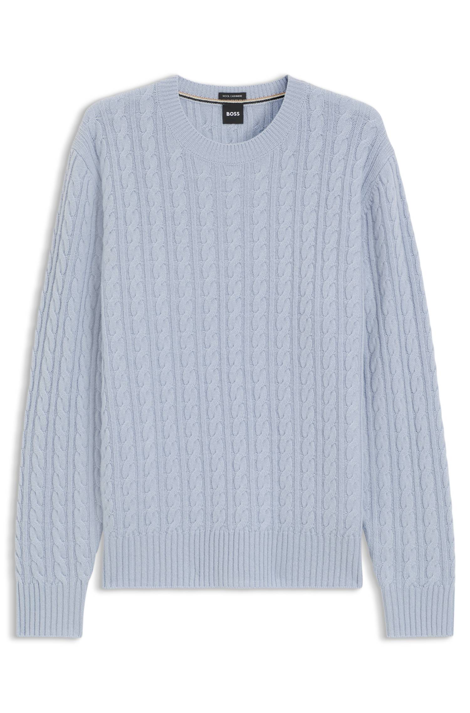 Boss Cable-knit sweater in virgin wool and cashmere stickade tröjor herr – bild 4