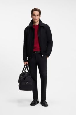 Cable-knit sweater in virgin wool and cashmere, Red