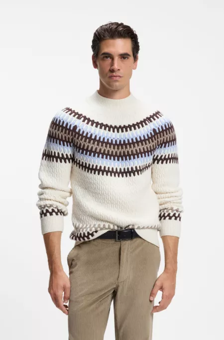 Fair-Isle-patterned sweater in virgin wool