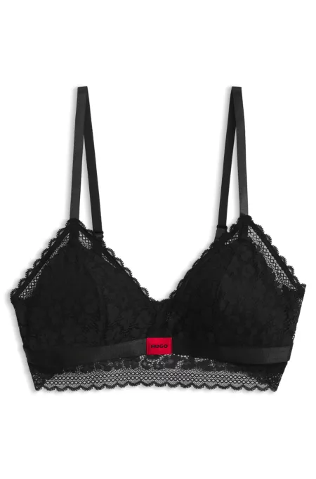 Padded triangle bra with lace detailing