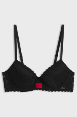 Lace push-up bra, Black