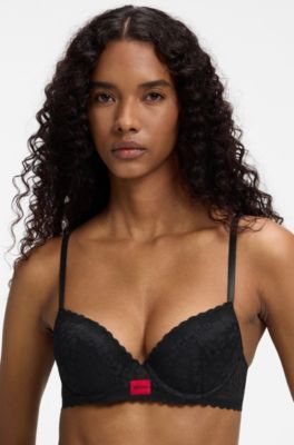 Lace push-up bra, Black