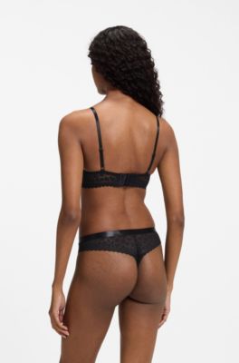 Lace push-up bra, Black