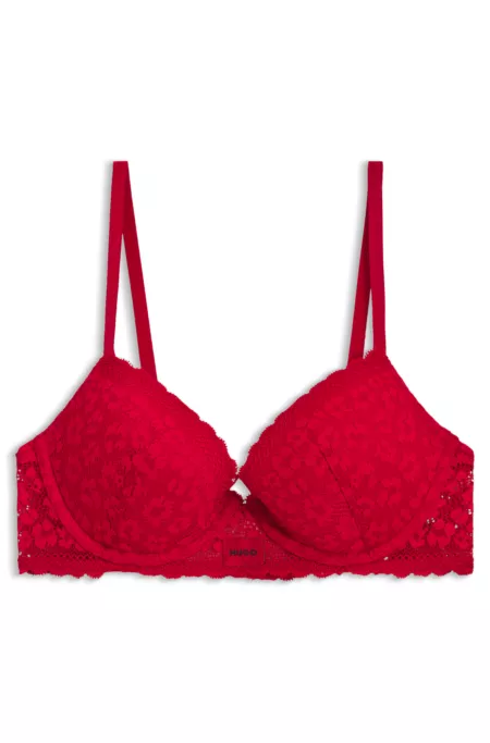 Soutien-gorge push-up en dentelle à imprimé léopard