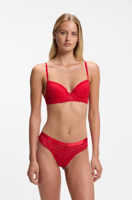 Soutien-gorge push-up en dentelle à imprimé léopard