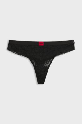 Lace thong, Black