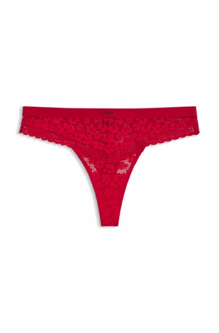 String en dentelle à imprimé léopard avec taille logotée