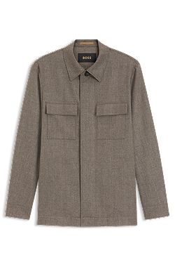 Relaxed-fit overshirt in virgin wool and cashmere