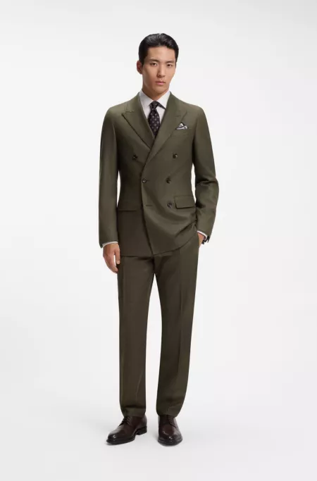 Italian wool regular-fit trousers with cashmere