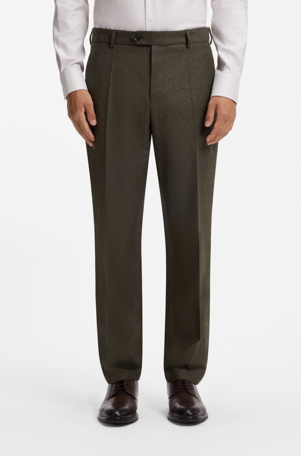 Italian wool regular-fit trousers with cashmere