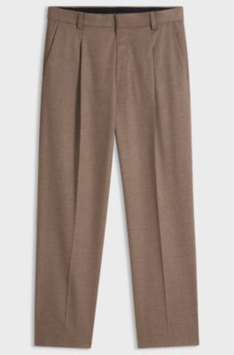 Stretch-flannel trousers in a modern fit, Brown