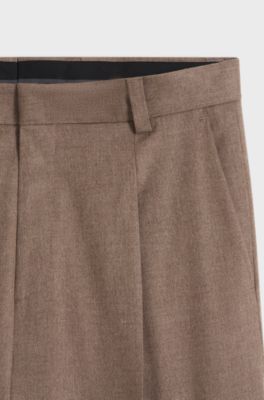 Stretch-flannel trousers in a modern fit, Brown