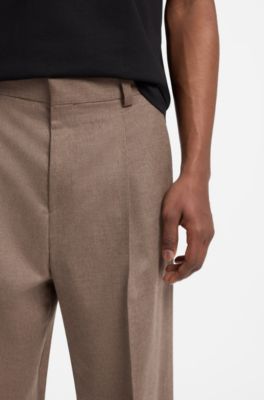 Stretch-flannel trousers in a modern fit, Brown