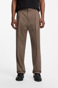 Stretch-flannel trousers in a modern fit, Brown