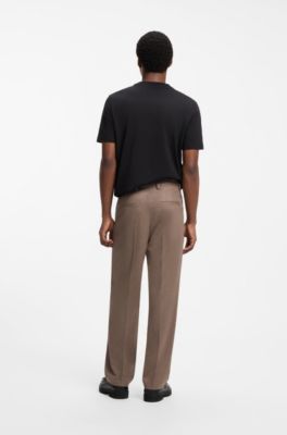 Stretch-flannel trousers in a modern fit, Brown