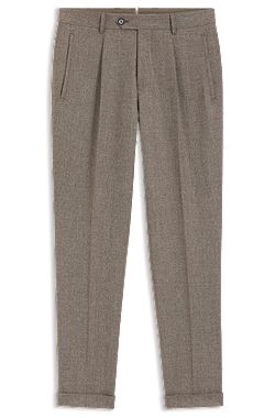 Tapered-fit trousers in herringbone virgin wool and cashmere