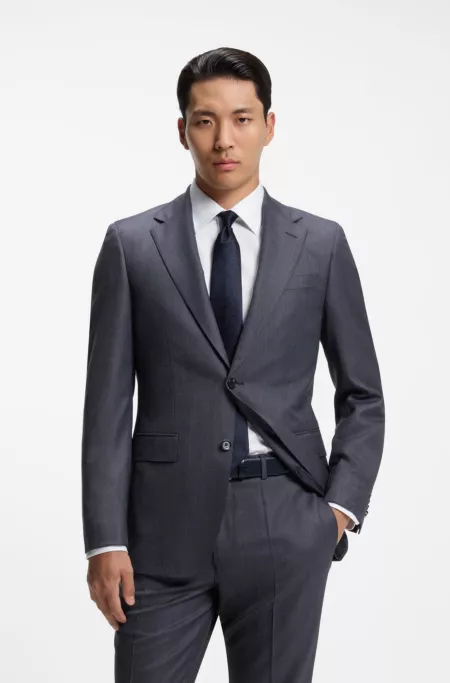 Two-piece regular-fit suit in Italian virgin wool