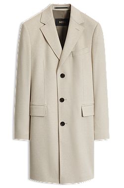 Single-breasted coat in Italian cashmere