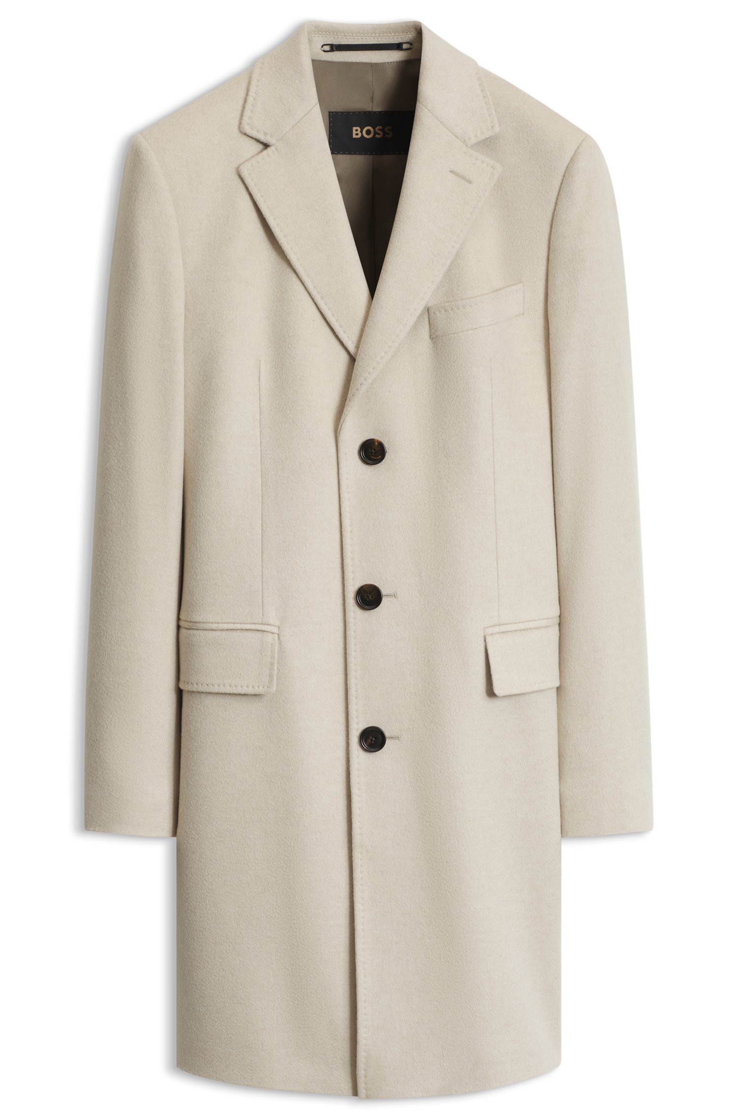 Boss Single-breasted coat in Italian cashmere kappor & rockar herr